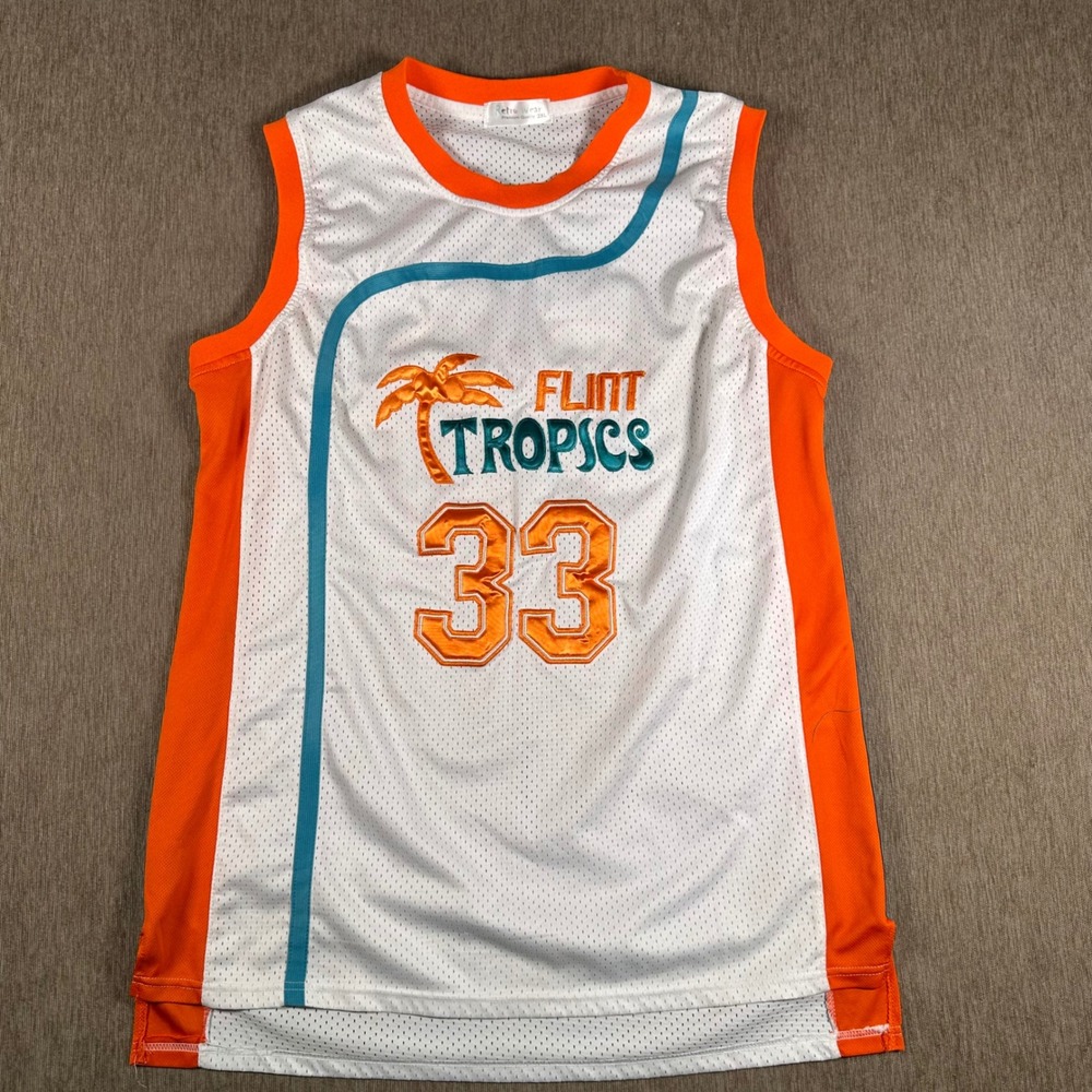 Retro Wear Flint Tropics Jackie Moon 33 Basketball Jersey White Orange 2XL